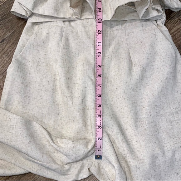 SOLD 💕NEW Saints + Secrets Strapless Linen Ruffle Cropped Jumpsuit - Picture 15 of 16